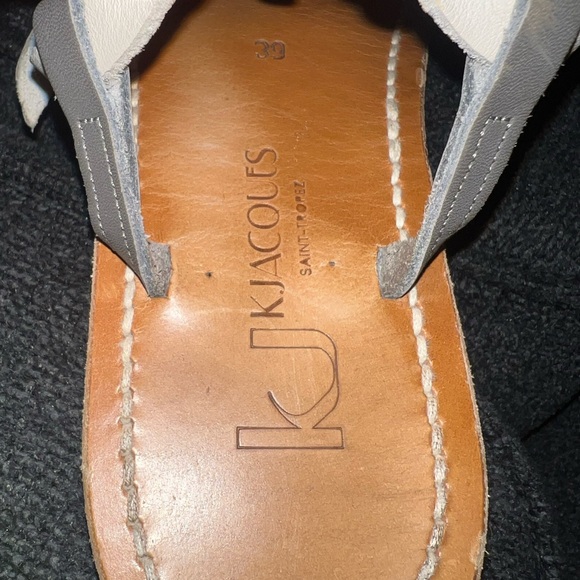 K JACQUES Leather Thong Strap Sandals Orig$260 - Picture 2 of 4